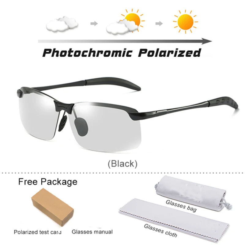 New Polarized Photochromic Sunglasses For Men Women's Change Color Sun Glasses Male Anti-Glare Day Night Vision Driving UV400
New Polarized Photochromic Sunglasses For Men Women's Change Color Sun Glasses Male Anti-Glare Day Night Vision Driving UV400