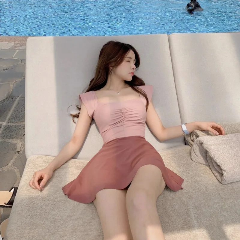 Korean Style One Piece Swimsuit Women Patchwork Swimwear Skirt Monokini Push Up Swim Suit Pleated Trikini Pad Bathing Suit
Korean Style One Piece Swimsuit Women Patchwork Swimwear Skirt Monokini Push Up Swim Suit Pleated Trikini Pad Bathing Suit