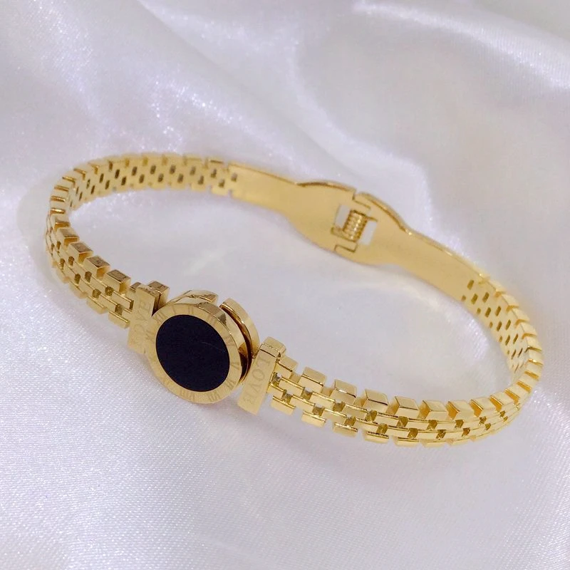 New classic fashion "love" letter + Roman numerals titanium steel bracelet, women electric gold plated stainless steel bracelet
New classic fashion "love" letter + Roman numerals titanium steel bracelet, women electric gold plated stainless steel bracelet