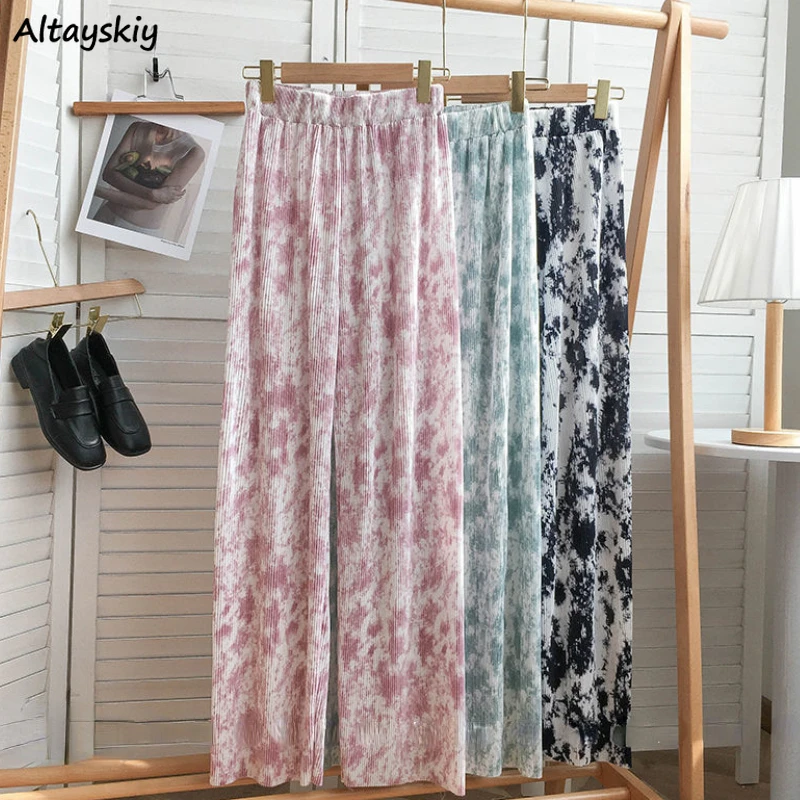 Casual Pants Women Tie Dye Popular Design All-match Breathable Summer Personality Daily Ulzzang Loose Folds Elastic Waist Female
Casual Pants Women Tie Dye Popular Design All-match Breathable Summer Personality Daily Ulzzang Loose Folds Elastic Waist Female