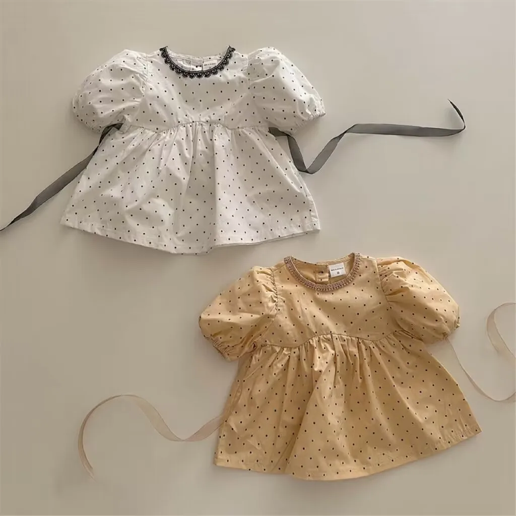 2023 Summer New Baby Girls Puff Sleeve Dress Infant Toddler Pokal Dot Lace Up Outgoing Dress Children Cute Cotton A-line Skirt
2023 Summer New Baby Girls Puff Sleeve Dress Infant Toddler Pokal Dot Lace Up Outgoing Dress Children Cute Cotton A-line Skirt