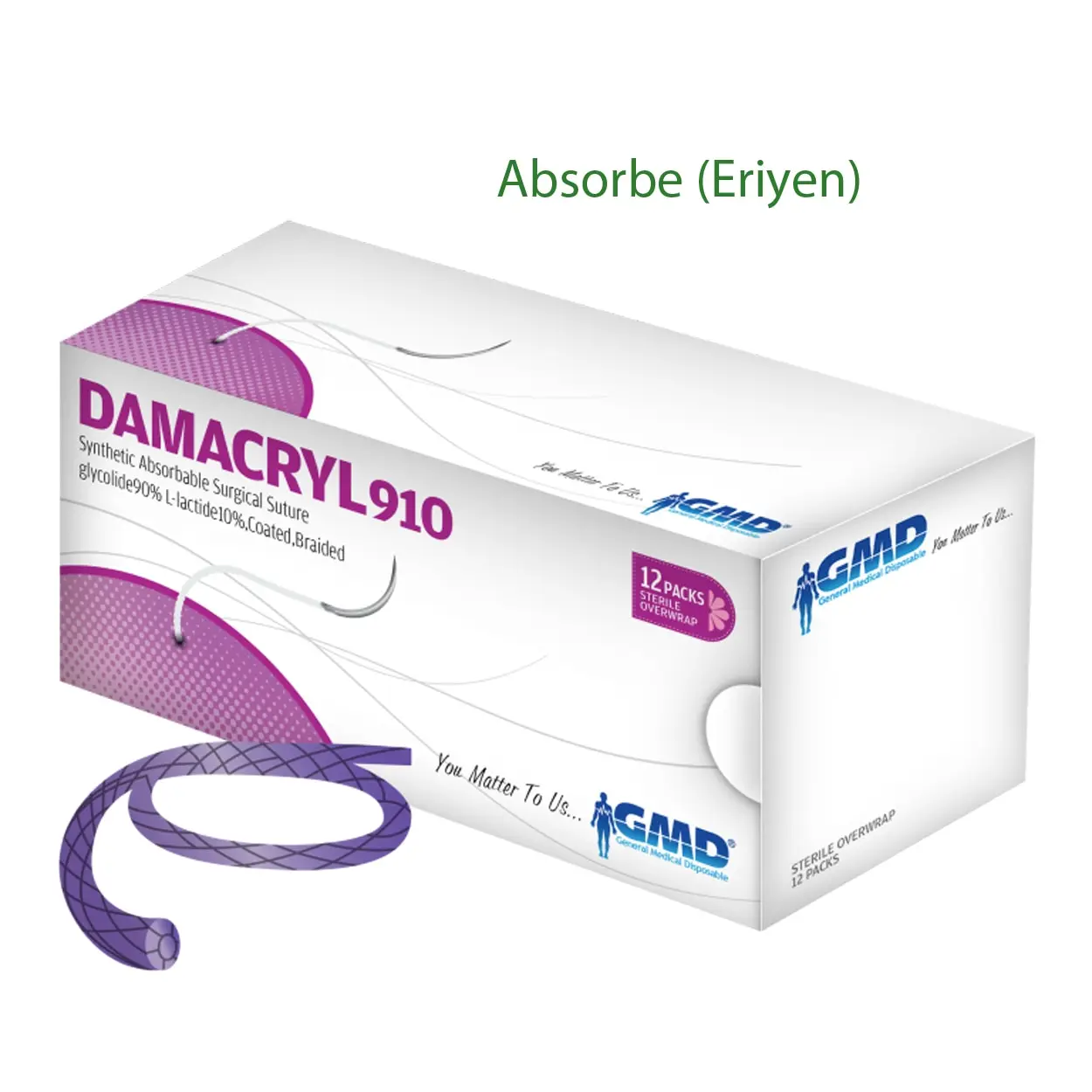 GMD - Damcryl 910 Vicryl Suture - Reverse Sharp Suture - PGLA Suture - Vicryl Suture - Dental Vicryl Suture 
GMD - Damcryl 910 Vicryl Suture - Reverse Sharp Suture - PGLA Suture - Vicryl Suture - Dental Vicryl Suture