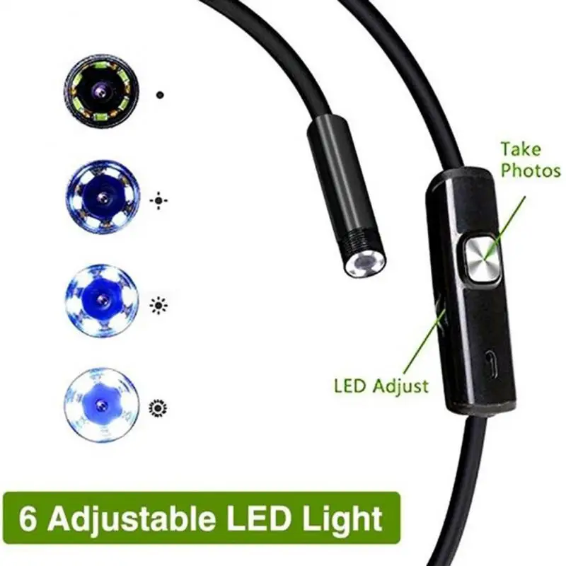 Mini Endoscope Camera Waterproof Endoscope Borescope Adjustable Soft Wire 6 LEDS 7mm Android Type-C USB Inspection Camea For Car
Mini Endoscope Camera Waterproof Endoscope Borescope Adjustable Soft Wire 6 LEDS 7mm Android Type-C USB Inspection Camea For Car