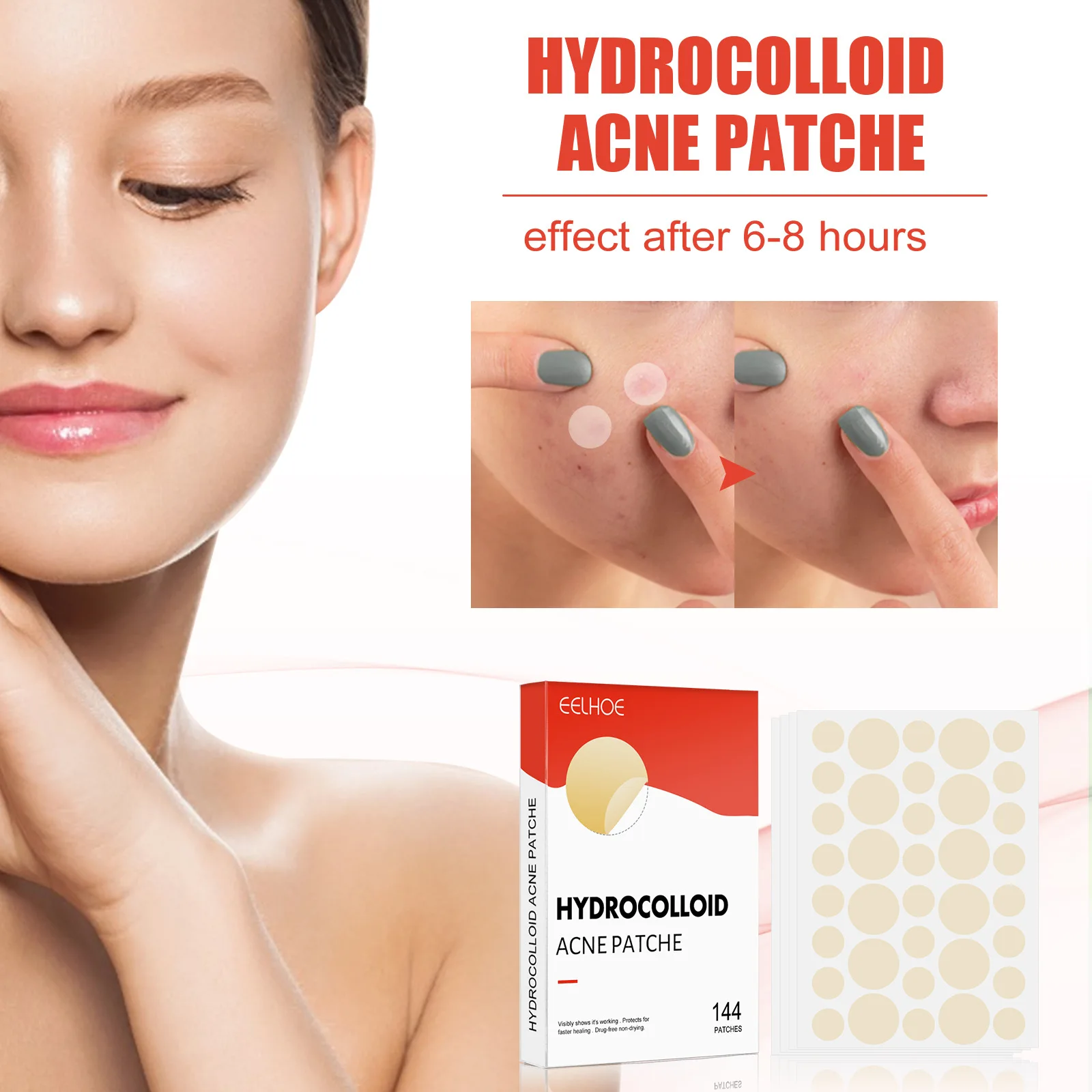 144Pcs Acne Pimple Patch Pimple Spot Remover Patches Invisible Breathable Hydrocolloid Acne Patch Stickers Facial Skin Care
144Pcs Acne Pimple Patch Pimple Spot Remover Patches Invisible Breathable Hydrocolloid Acne Patch Stickers Facial Skin Care