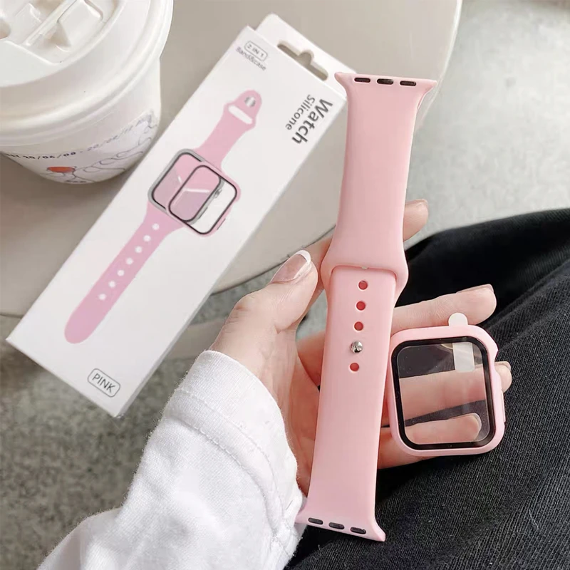 Case+Silicone Strap for apple watch band 44mm 45mm 41mm 38mm 42mm 40mm 44MM Sport Rubber Bracelet iWatch serise 6 5 se 7 8 band
Case+Silicone Strap for apple watch band 44mm 45mm 41mm 38mm 42mm 40mm 44MM Sport Rubber Bracelet iWatch serise 6 5 se 7 8 band