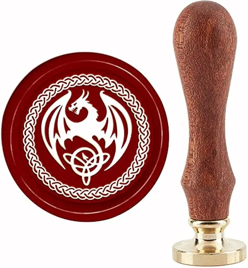 1PC Dragon Wax Seal Stamp Celtic Knot Sealing Wax Stamps 30mm Retro Vintage Removable Brass Stamp Head with Wood Handle
1PC Dragon Wax Seal Stamp Celtic Knot Sealing Wax Stamps 30mm Retro Vintage Removable Brass Stamp Head with Wood Handle