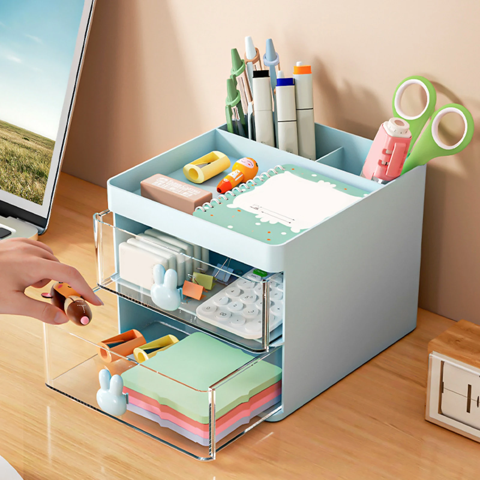 Cosmetic Organizer With Drawer Large Capacity Makeup Storage Box Office Stationery Holder Organizer Desktop Jewelry Container
Cosmetic Organizer With Drawer Large Capacity Makeup Storage Box Office Stationery Holder Organizer Desktop Jewelry Container