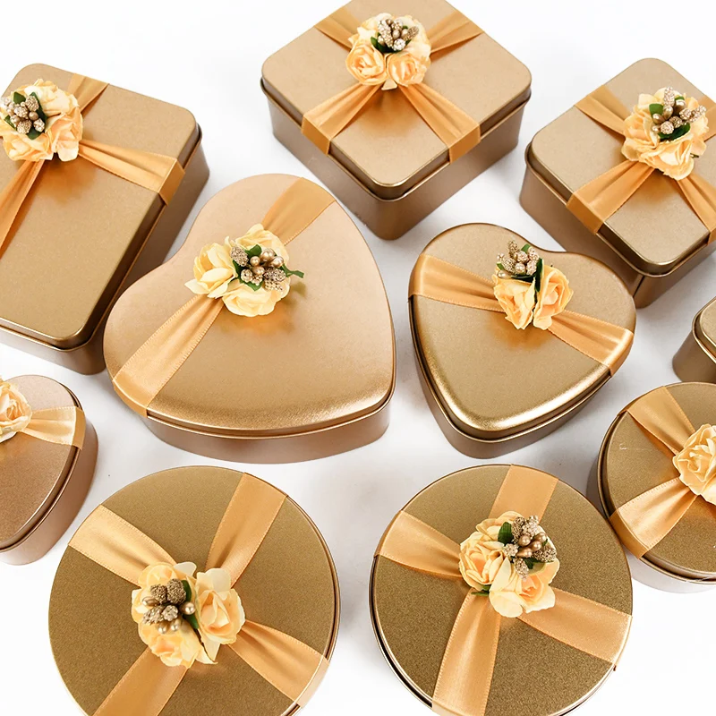 Wedding Party Favors Chocolate Gift Boxes Metal Storage Box Round Square Heart Shape Tinplate Candy Box with Berry Flower Ribbon
Wedding Party Favors Chocolate Gift Boxes Metal Storage Box Round Square Heart Shape Tinplate Candy Box with Berry Flower Ribbon