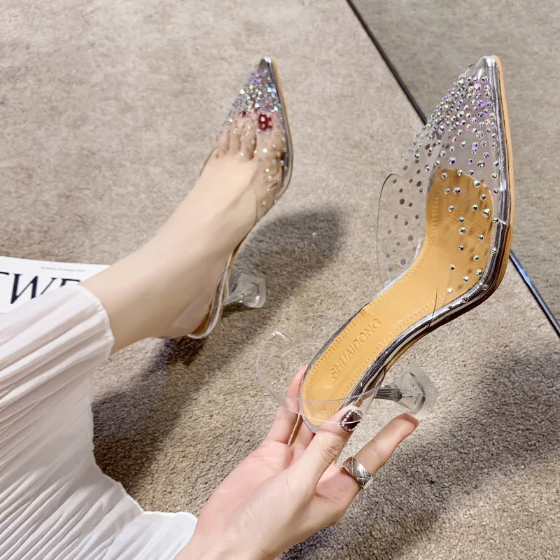 Women High Heel Shoes Summer Bling Transparent Plastic Thin Heels Women Slingbacks Shoes Dress Party Pionted Toe Heels Shoes
Women High Heel Shoes Summer Bling Transparent Plastic Thin Heels Women Slingbacks Shoes Dress Party Pionted Toe Heels Shoes