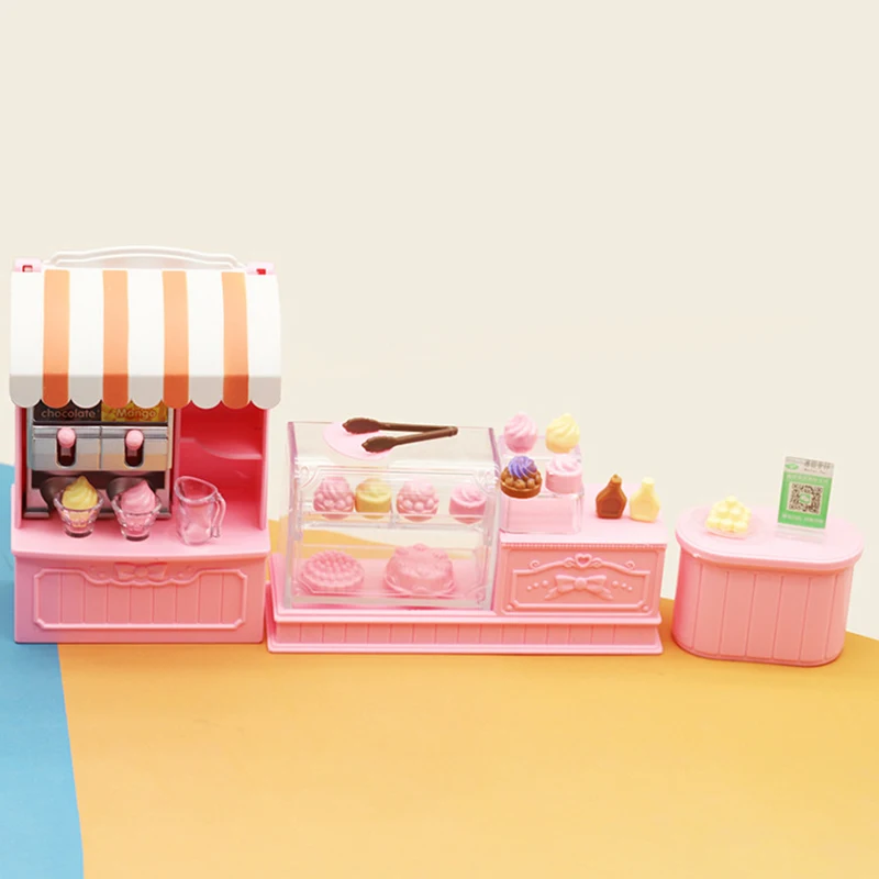 

1 набор, миниатюрный кукольный домик «сделай сам», набор мебели, модель магазина мороженого, кукольные домики, сборная игрушка для детей, рождественские подарки