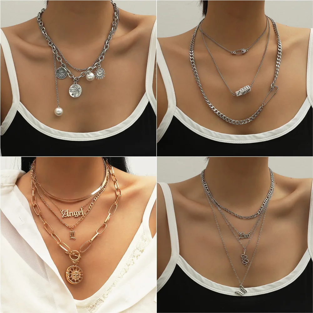 European and American Multi-layer Necklace Cold Wind Creative Retro Personality Simple Alloy Sweater Chain Hip Hop Dance Jewelry
European and American Multi-layer Necklace Cold Wind Creative Retro Personality Simple Alloy Sweater Chain Hip Hop Dance Jewelry
