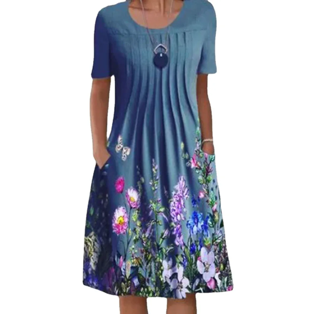 Summer Short Sleeve Floral Printing Vintage Dresses For Women 2022 Female Clothing Loose Beach Elegant Large Swing Midi Dress
Summer Short Sleeve Floral Printing Vintage Dresses For Women 2022 Female Clothing Loose Beach Elegant Large Swing Midi Dress