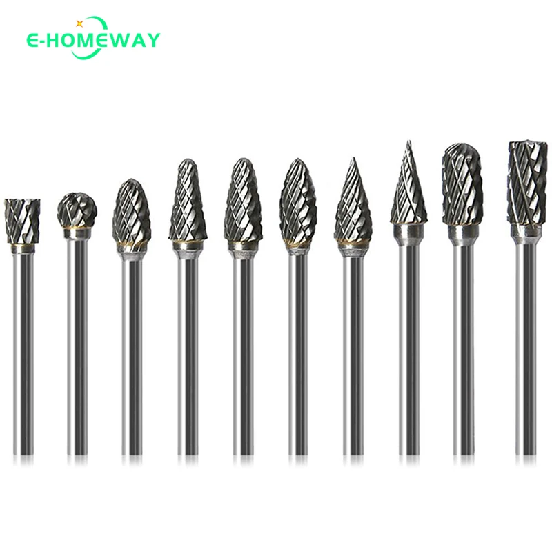 10pcs 3mm 1/8'' Shank Tungsten Carbide Milling Cutter Rotary Burr Set Drill Bits Double Diamond Metal Grinding Woodworking
10pcs 3mm 1/8'' Shank Tungsten Carbide Milling Cutter Rotary Burr Set Drill Bits Double Diamond Metal Grinding Woodworking