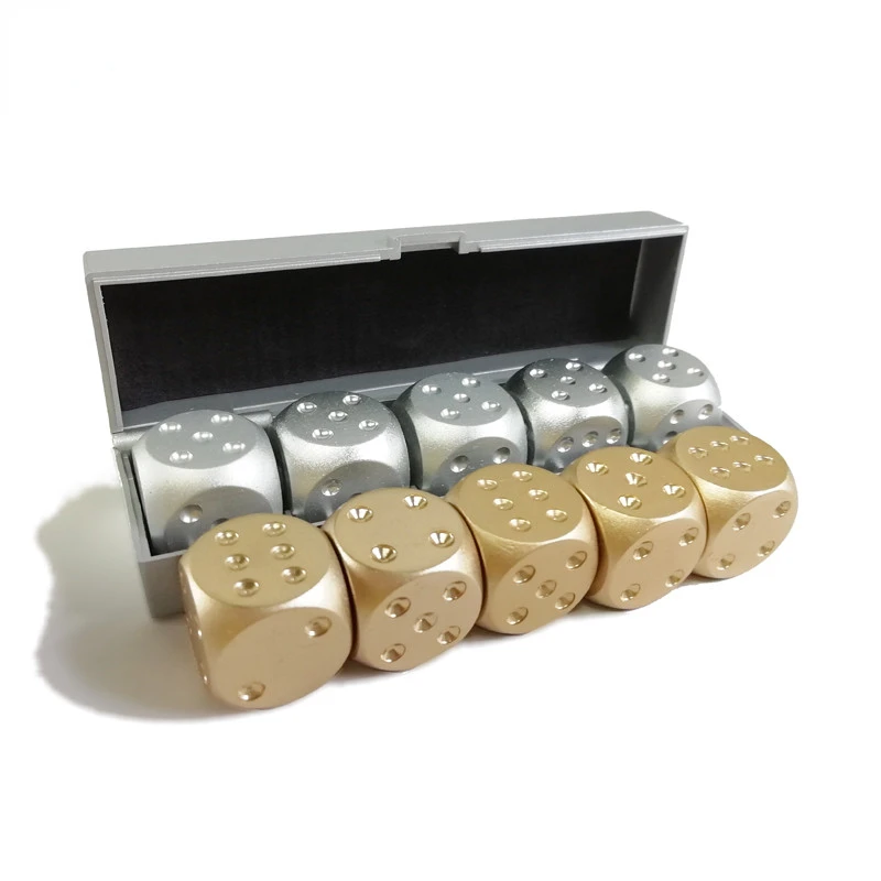 High Quality 5 Pcs/lot Gold Silver Solid Dominoes Metal Dice Aluminium Alloy Poker Game Portable Dice Poker No Box Dropshipping
High Quality 5 Pcs/lot Gold Silver Solid Dominoes Metal Dice Aluminium Alloy Poker Game Portable Dice Poker No Box Dropshipping