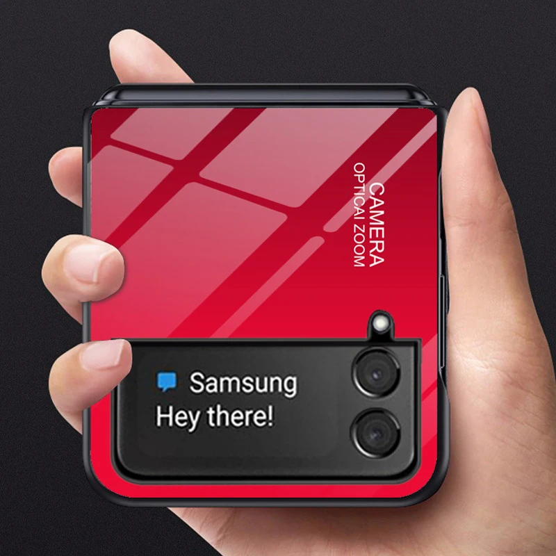 Чехол ZFlip4 для Samsung Galaxy Z Flip 4 Z Flip 3 2, Твердый чехол из закаленного стекла с градиентным узором, однотонный чехол для телефона
Чехол ZFlip4 для Samsung Galaxy Z Flip 4 Z Flip 3 2, Твердый чехол из закаленного стекла с градиентным узором, однотонный чехол для телефона