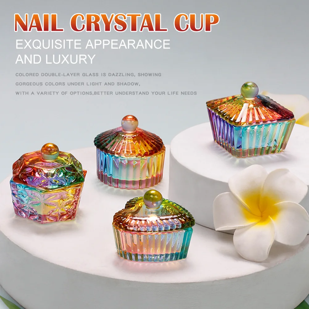 1pc Rainbow Crystal Clear Crown Glass Cup Square Cup Acrylic Liquid Dish with Lid Bowl for Acrylic Powder Nail Art Tool Kit
1pc Rainbow Crystal Clear Crown Glass Cup Square Cup Acrylic Liquid Dish with Lid Bowl for Acrylic Powder Nail Art Tool Kit
