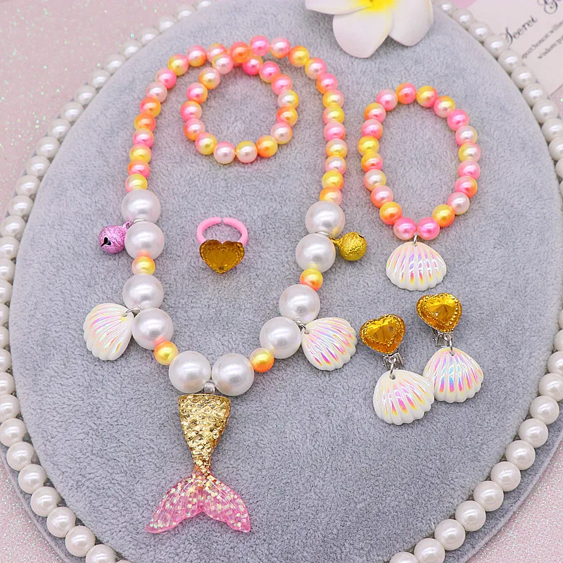 Disney Anime Little Girl Beaded Necklace Set Mermaid Tail Pendant Adjustable Charming Necklace Chunky Jewelry Gift
Disney Anime Little Girl Beaded Necklace Set Mermaid Tail Pendant Adjustable Charming Necklace Chunky Jewelry Gift