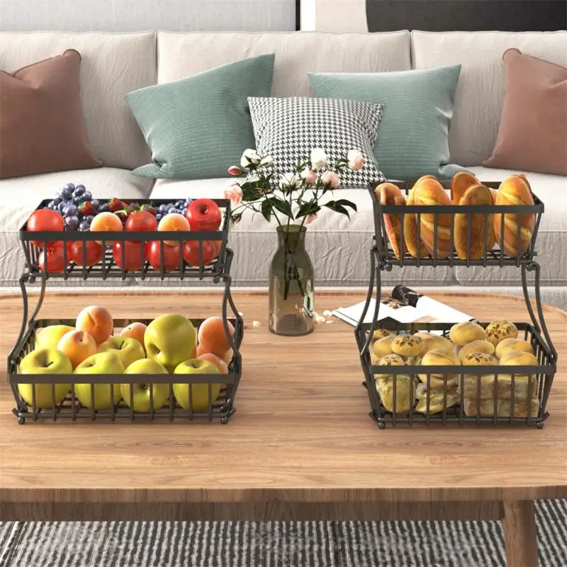 Foreign Trade For Fruit Rack Stainless Steel Convenient Double-layer Design Durable Detachable Fruit Storage Rack Black
Foreign Trade For Fruit Rack Stainless Steel Convenient Double-layer Design Durable Detachable Fruit Storage Rack Black