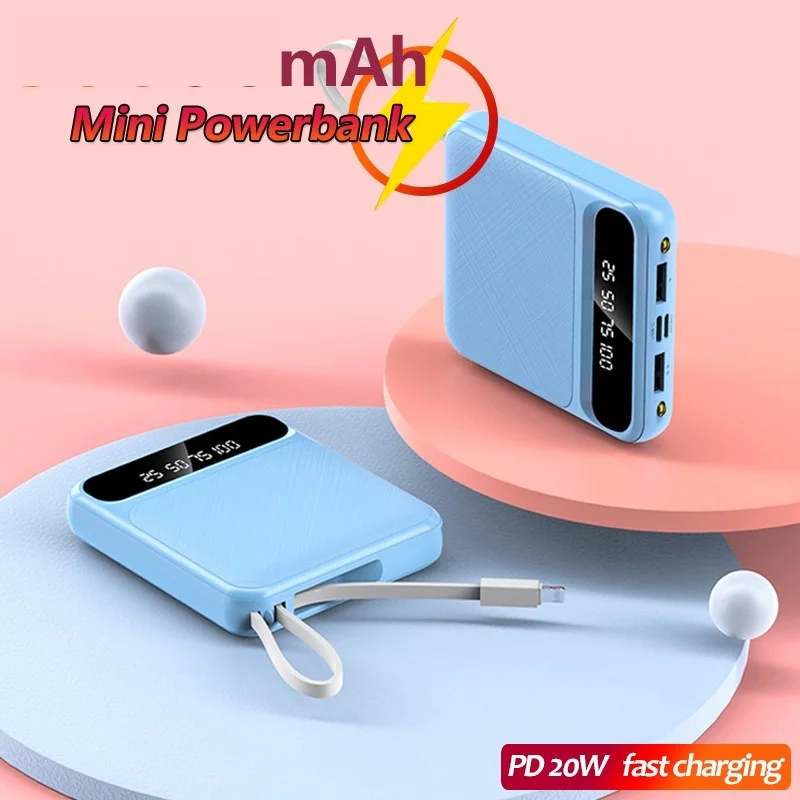 10000mAh Portable Mini Quick Charger Power Bank Built-in Charging Cable External Battery for Smartphone
10000mAh Portable Mini Quick Charger Power Bank Built-in Charging Cable External Battery for Smartphone