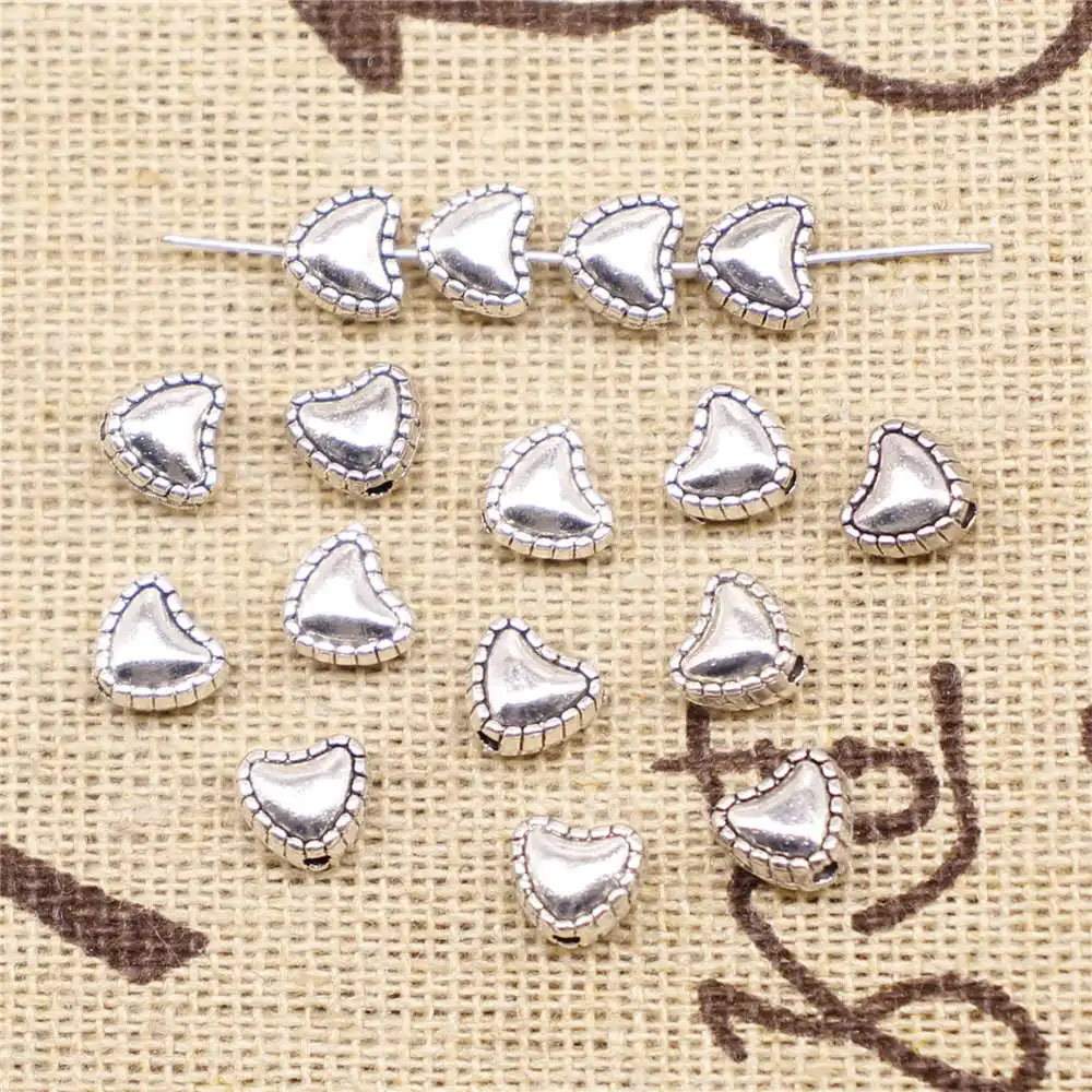 30 Pieces Antique Silver Color Love Heart Small Hole Beads Ladies Jewelry Materials For Crafts 5X4Mm
30 Pieces Antique Silver Color Love Heart Small Hole Beads Ladies Jewelry Materials For Crafts 5X4Mm
