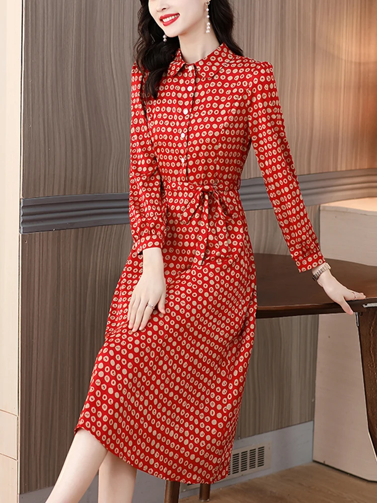 Autumn Silk Midi Lapel Casual Dress Vintage Bodycon Elegant Prom Maxi Dresses Dot Tunics 2022 Fashion Women Long Sleeve Vestido
Autumn Silk Midi Lapel Casual Dress Vintage Bodycon Elegant Prom Maxi Dresses Dot Tunics 2022 Fashion Women Long Sleeve Vestido