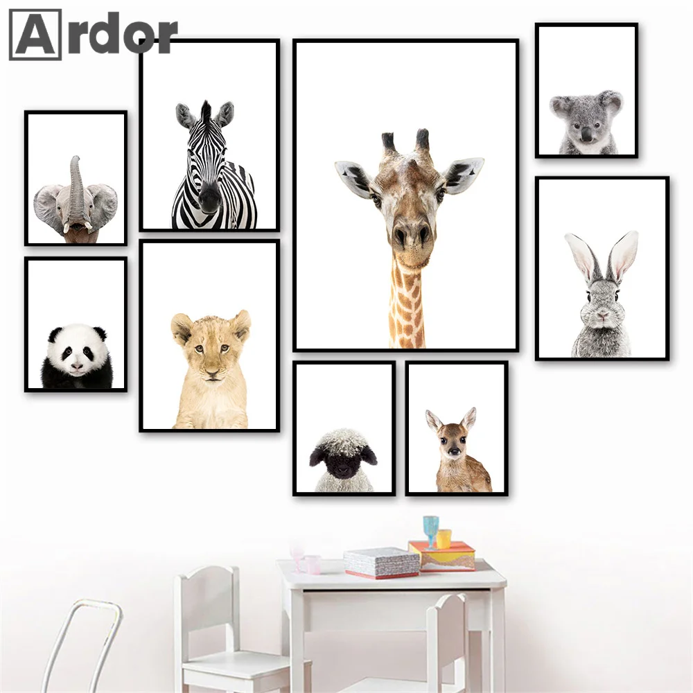 Baby Animals Prints Lion Zebra Giraffe Poster Canvas Painting Nursery Wall Art Print Nordic Wall Pictures For Kids Room Decor
Baby Animals Prints Lion Zebra Giraffe Poster Canvas Painting Nursery Wall Art Print Nordic Wall Pictures For Kids Room Decor