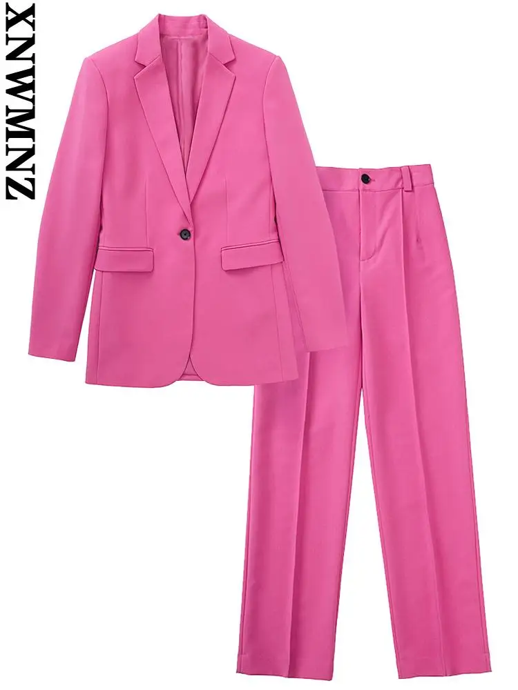 XNWMNZ blazer set Women fashion single button pockets blazer coat or high waist straight pants street women's clothing
XNWMNZ blazer set Women fashion single button pockets blazer coat or high waist straight pants street women's clothing