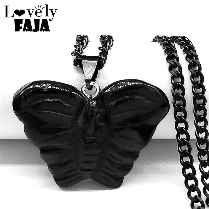 Goth Butterfly Pendant Necklaces for Womne Men Stainless Steel Stone Statement Gothic Choker Necklace Vintage Jewelry Gift NXS03
Goth Butterfly Pendant Necklaces for Womne Men Stainless Steel Stone Statement Gothic Choker Necklace Vintage Jewelry Gift NXS03