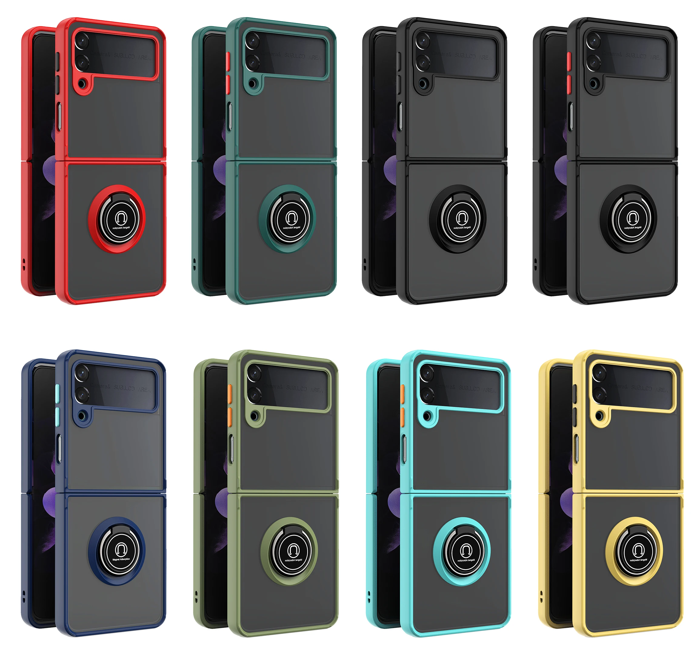 Armor Hybrid Magnetic Ring Holder Phone Case For Samsung Z Flip 3 Matte Translucent Shockproof Bumper Cover For Galaxy Z Flip 3
Armor Hybrid Magnetic Ring Holder Phone Case For Samsung Z Flip 3 Matte Translucent Shockproof Bumper Cover For Galaxy Z Flip 3