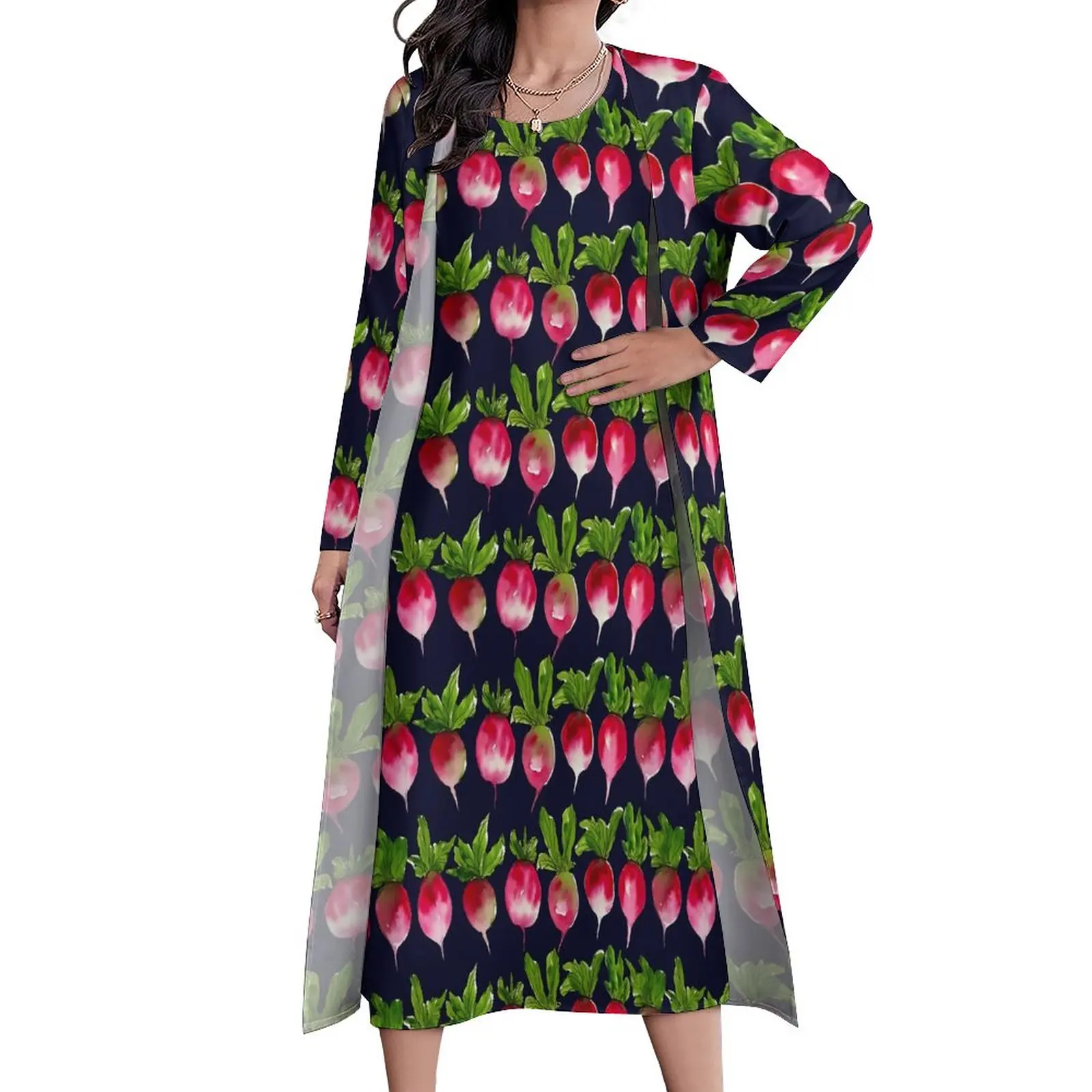 Radishes Dress Vegetable Print Modern Maxi Dress Street Style Bohemia Long Dresses Female Long Sleeve Custom Oversized Clothing
Radishes Dress Vegetable Print Modern Maxi Dress Street Style Bohemia Long Dresses Female Long Sleeve Custom Oversized Clothing