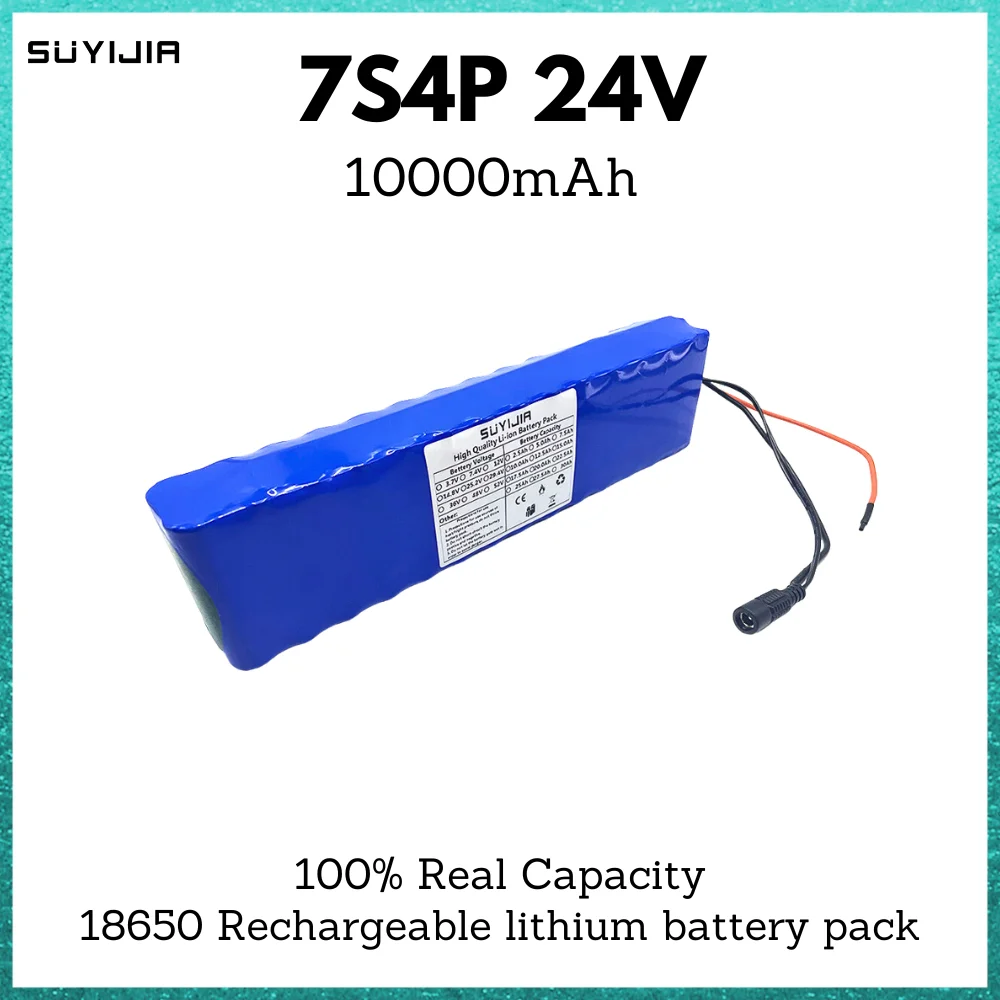 7S4P 18650 Rechargeable Li-ion Battery Pack 24V 10Ah 10000mAh Built-in BMS for Electric Bicycle Scooter Moped 29.4V + 2A Charger
7S4P 18650 Rechargeable Li-ion Battery Pack 24V 10Ah 10000mAh Built-in BMS for Electric Bicycle Scooter Moped 29.4V + 2A Charger