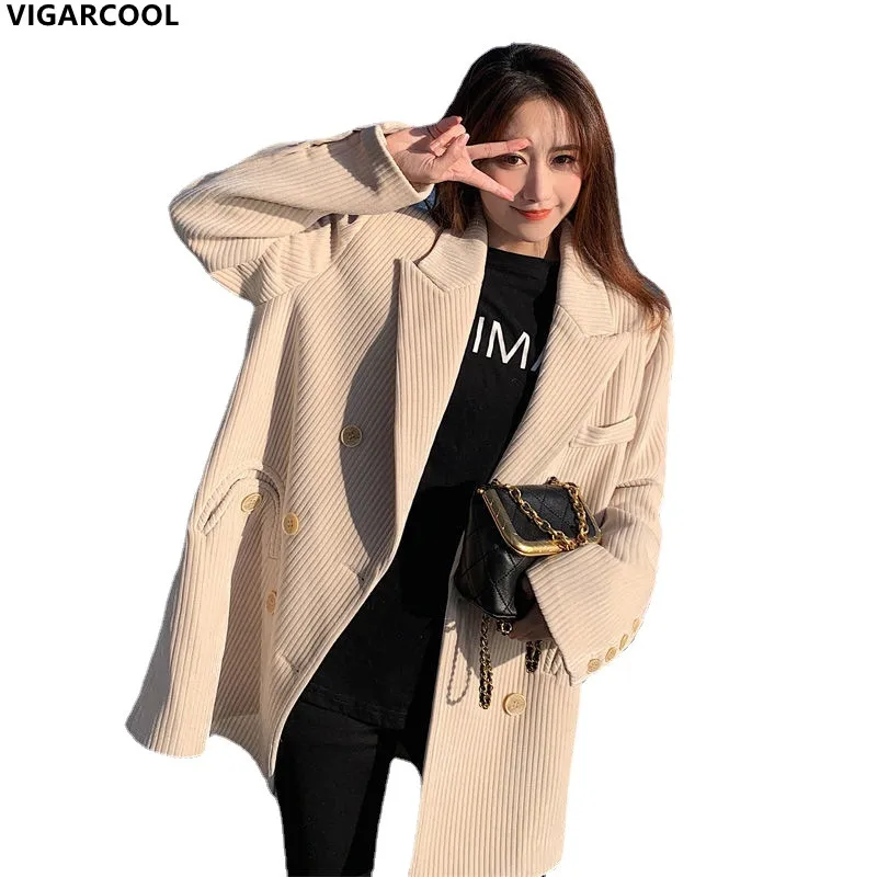 High-quality chenille striped suit Jacket Women 2022 High-end casual Temperament suit British style double-breasted suit Women
High-quality chenille striped suit Jacket Women 2022 High-end casual Temperament suit British style double-breasted suit Women