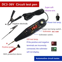 Automotive Battery Tester DC3-36V Auto Circuit Tester Vehicle Voltage Pulse Signal LED Light Testing Pen Car Power Voltmeter