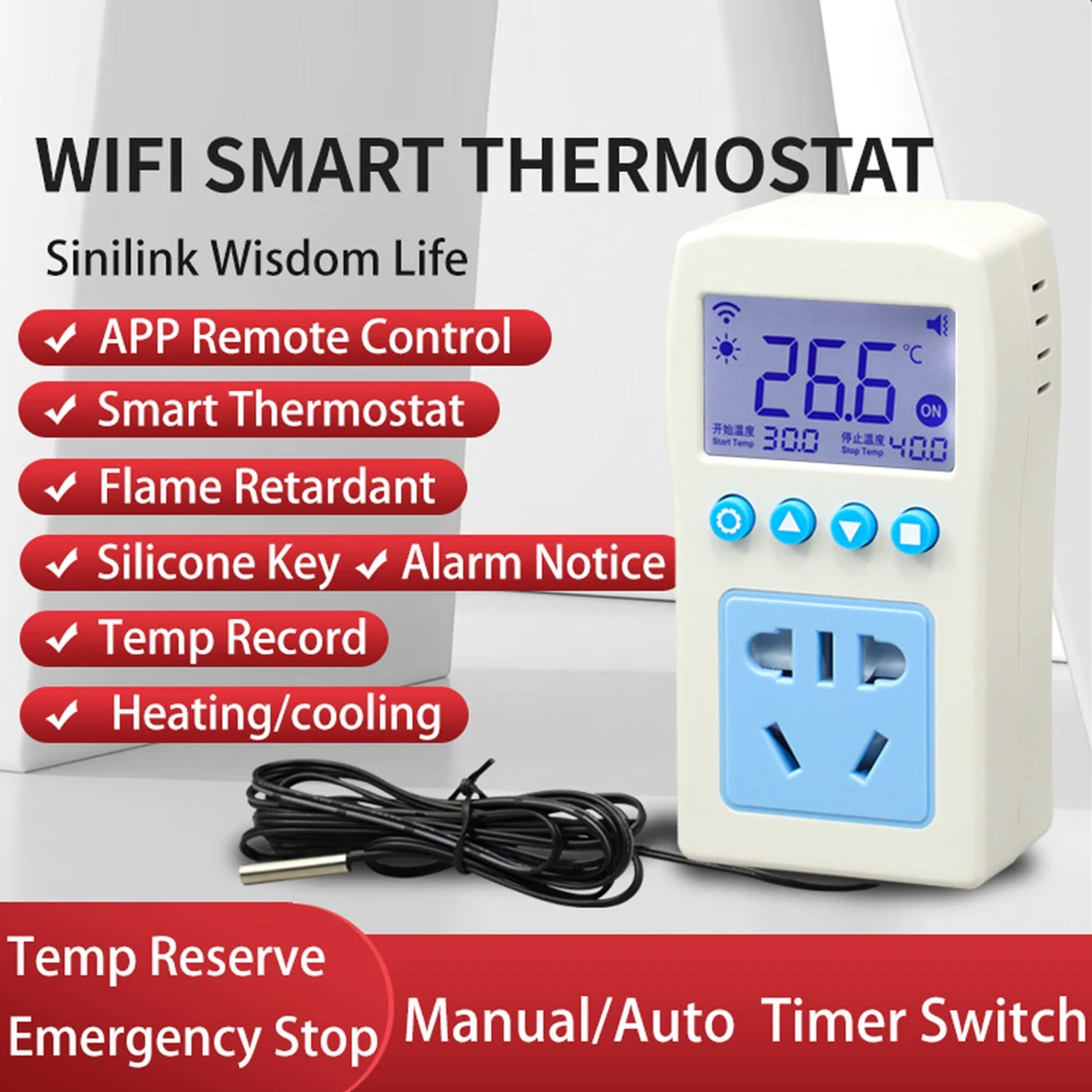 AC Remote Thermostat Switch Temperature Controller wifi 110-220V digital display intelligent Automatic Temperature Switch
AC Remote Thermostat Switch Temperature Controller wifi 110-220V digital display intelligent Automatic Temperature Switch