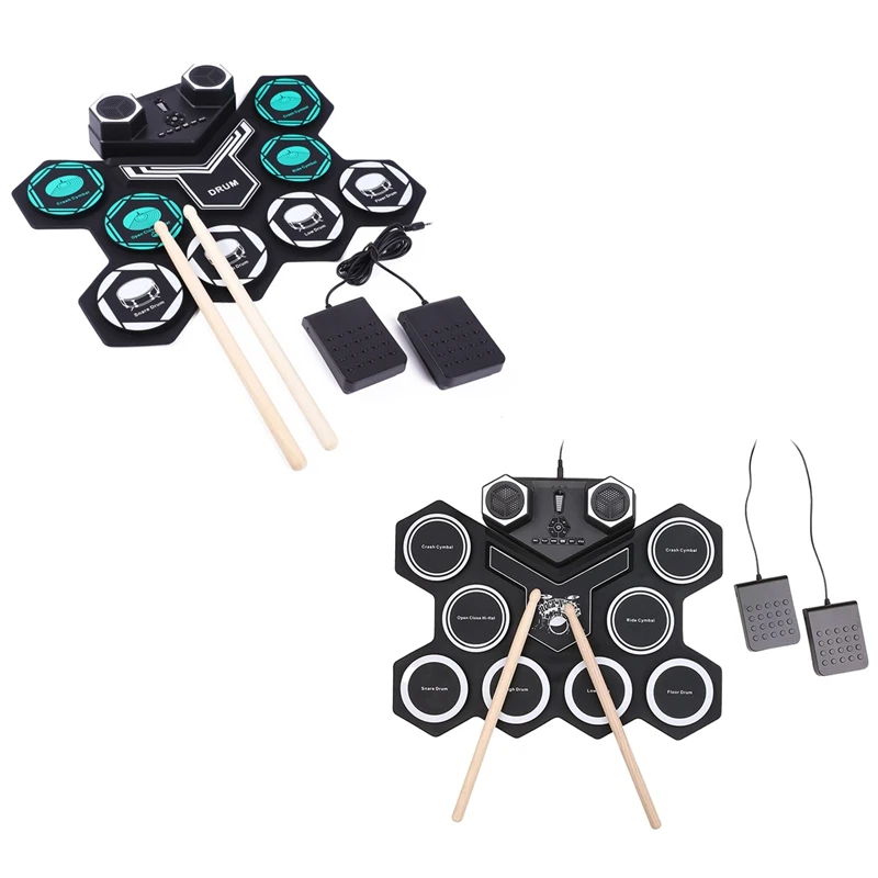 Electronic Drum Practice Drum Built-In Stereo Speaker Bluetooth Radio Drum Set For Kids Beginners Black+Blue
Electronic Drum Practice Drum Built-In Stereo Speaker Bluetooth Radio Drum Set For Kids Beginners Black+Blue