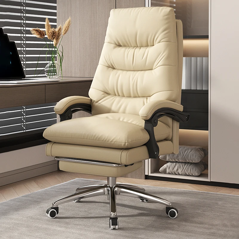 Wheels Leather Office Chair Extendable Footrest Designer Recliner Chair Back Support Luxury Bedroom Silla Oficina Decoration
Wheels Leather Office Chair Extendable Footrest Designer Recliner Chair Back Support Luxury Bedroom Silla Oficina Decoration