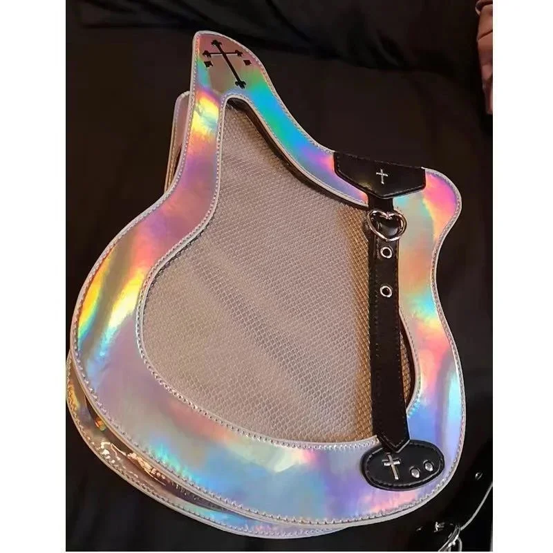 Fashion Laser Rock Bass Ita Bags Women Transparent Badge Bag PU Pain Bag JK Lolita Guitar Shoulder CrossBody Bags for Cool Girl
Fashion Laser Rock Bass Ita Bags Women Transparent Badge Bag PU Pain Bag JK Lolita Guitar Shoulder CrossBody Bags for Cool Girl