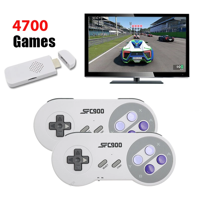 SF900 HD TV Video Gaming 4700 Games Console with 2 Game Controllers Gamepad 2.4G Wireless Receiver HDMI-compatible Game Console
SF900 HD TV Video Gaming 4700 Games Console with 2 Game Controllers Gamepad 2.4G Wireless Receiver HDMI-compatible Game Console