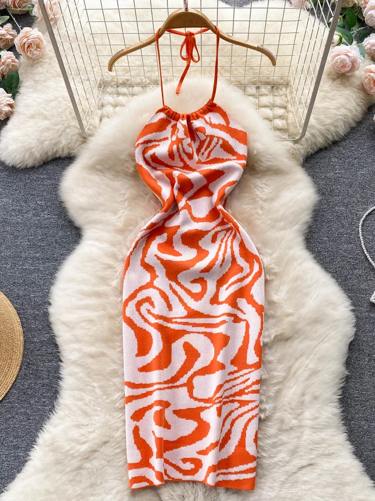 Croysier Night Club Party Dresses 2022 Street Style Halter Strap Sexy Bodycon Dress Women Sleeveless Summer Knitted Midi Dress
Croysier Night Club Party Dresses 2022 Street Style Halter Strap Sexy Bodycon Dress Women Sleeveless Summer Knitted Midi Dress