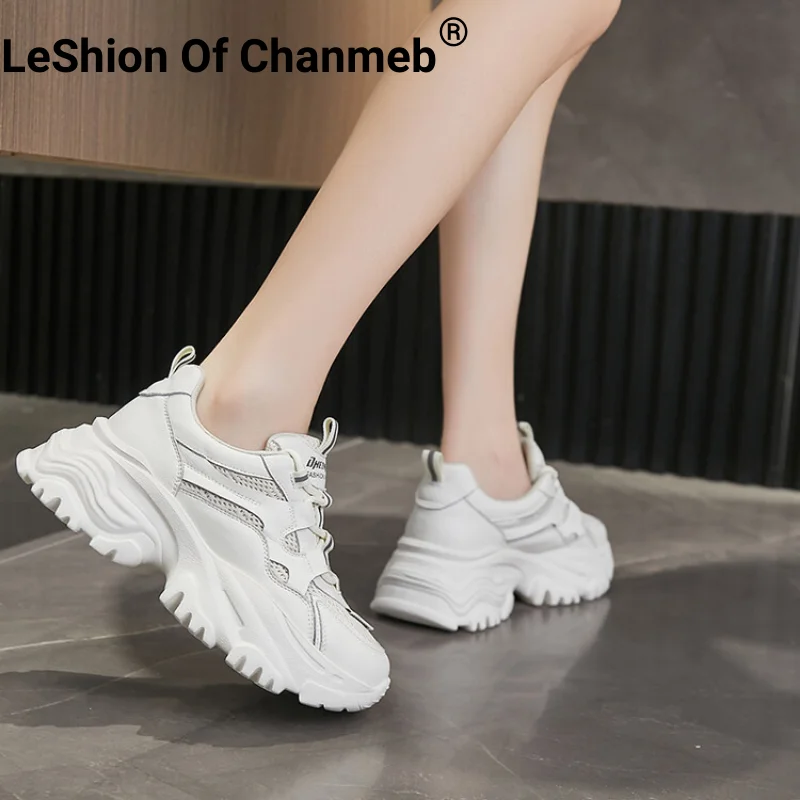 LeShion of Chanmeb Real Leather Women Breathable Old Daddy Sneakers LaceUp Chunky Platform Shoes Heightening Sneaker Lady Casual
LeShion of Chanmeb Real Leather Women Breathable Old Daddy Sneakers LaceUp Chunky Platform Shoes Heightening Sneaker Lady Casual