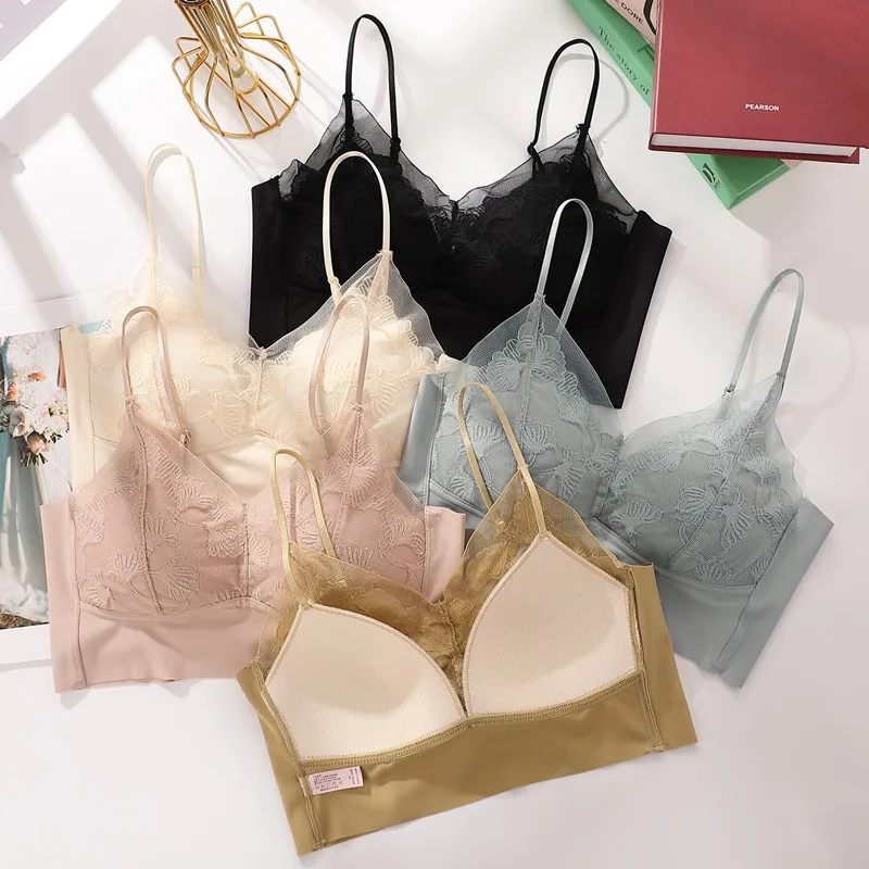 New Women Lace Bras Seamless Top Comfortable Bralette Solid Color Sexy Underwear Vest Female Wire Free Lingerie Sling Ice Silk
New Women Lace Bras Seamless Top Comfortable Bralette Solid Color Sexy Underwear Vest Female Wire Free Lingerie Sling Ice Silk