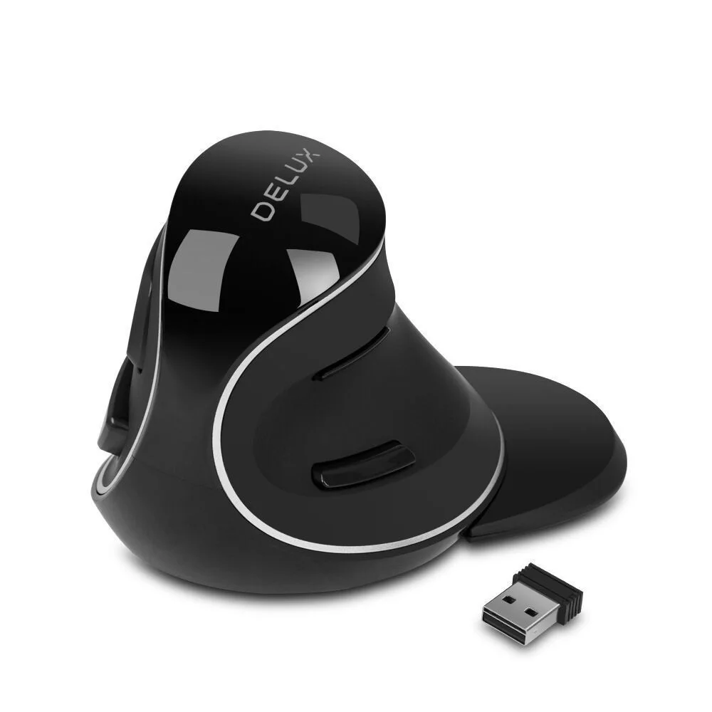 Delux M618 Plus Ergonomic Vertical Wireless Mouse 1600 DPI 6 Function Buttons Optical Mice with Removable Palm Rest For Computer
Delux M618 Plus Ergonomic Vertical Wireless Mouse 1600 DPI 6 Function Buttons Optical Mice with Removable Palm Rest For Computer