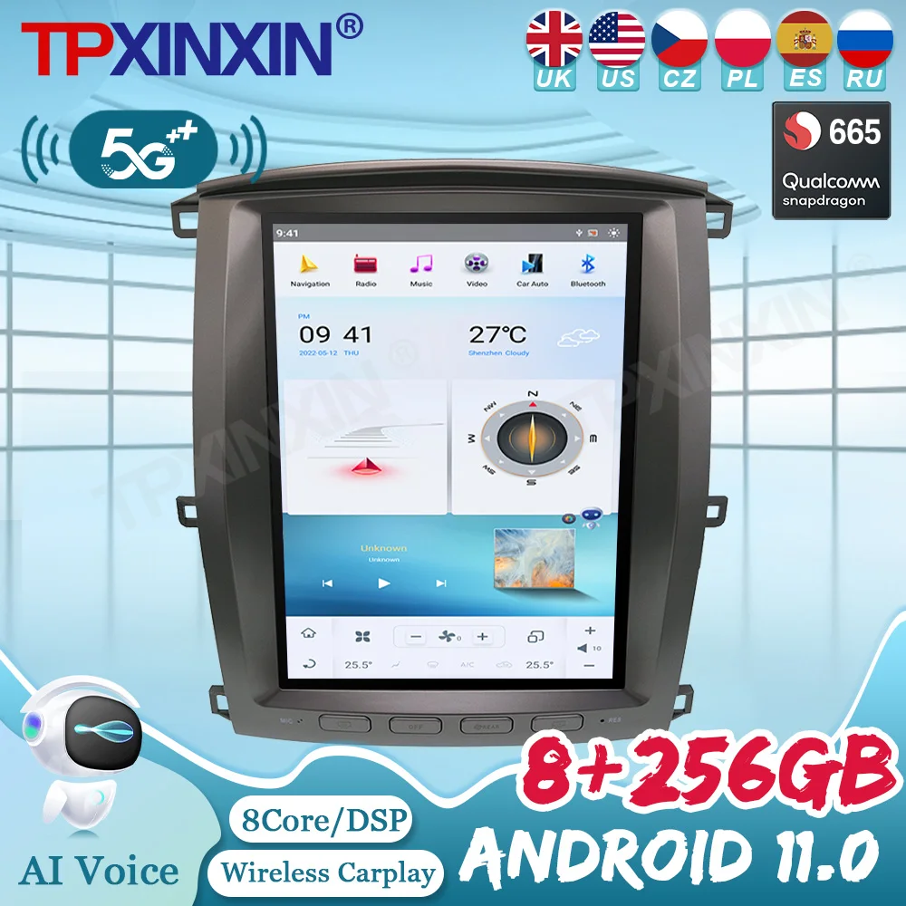 Автомобильный мультимедийный плеер Qualcomm 665, 256 ГГц, экран Tesla, Android 11,0, радио, GPS-навигация для TOYOTA Land Cruiser LC100 2003-2007
Автомобильный мультимедийный плеер Qualcomm 665, 256 ГГц, экран Tesla, Android 11,0, радио, GPS-навигация для TOYOTA Land Cruiser LC100 2003-2007