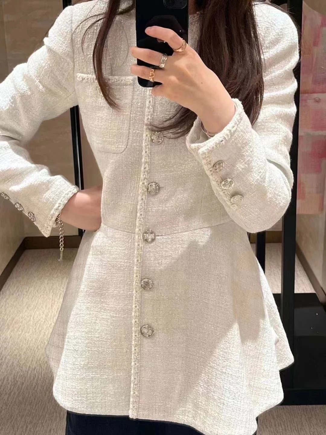 Autumn Single Breasted Office Lady Elegant Vintage White A-line Dress Woven Jacket Women Tops Tweed Coat
Autumn Single Breasted Office Lady Elegant Vintage White A-line Dress Woven Jacket Women Tops Tweed Coat