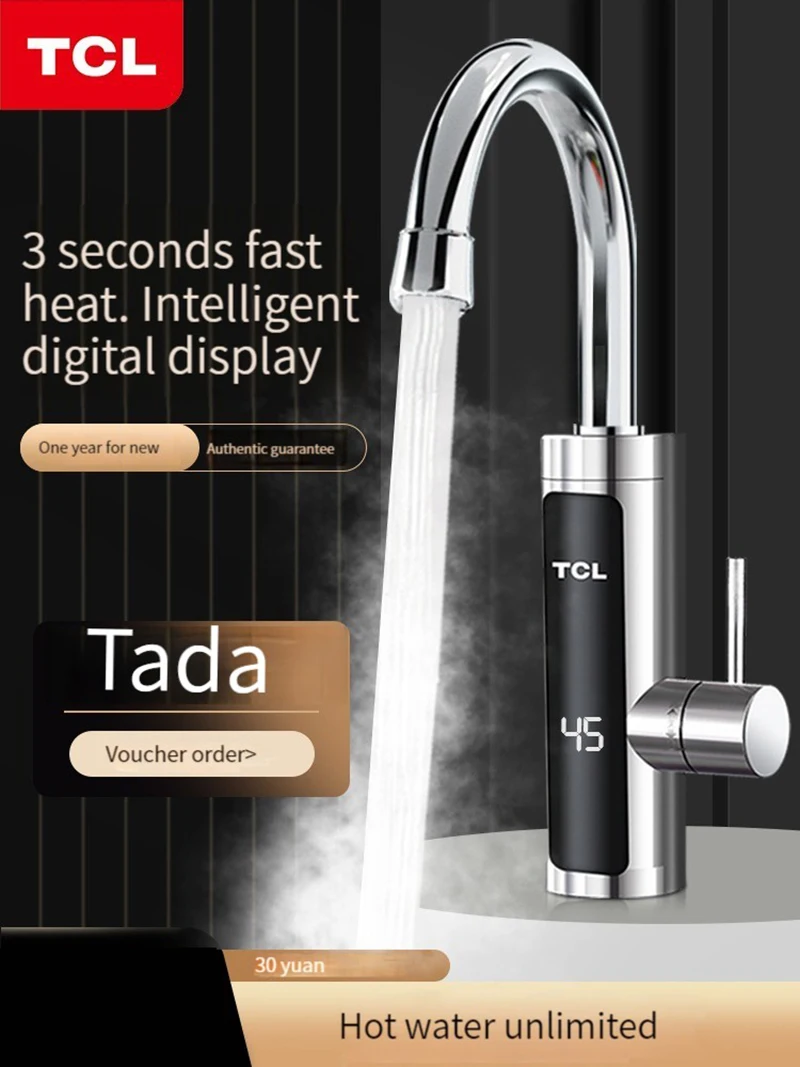 TCL Electric Faucet Heater Instant Water Heater Tap Water Passing Through Water Quickly Heats Kitchen Treasure Household Toilet
TCL Electric Faucet Heater Instant Water Heater Tap Water Passing Through Water Quickly Heats Kitchen Treasure Household Toilet