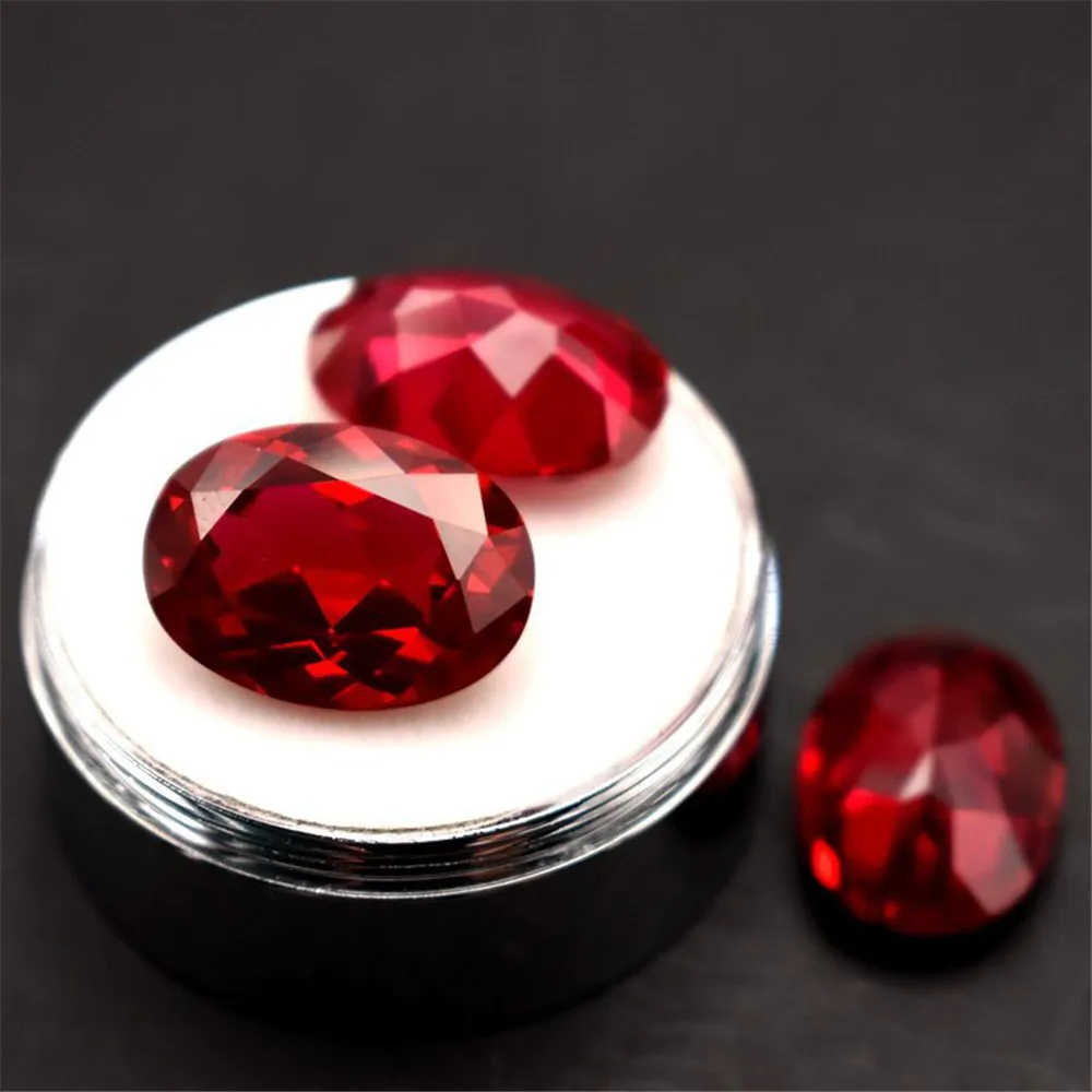 

Овальный Рубин высшего качества AAA высококачественный красно-кровяной Рубин Mohs твердость 9 граненый рубин в форме яйца RB087