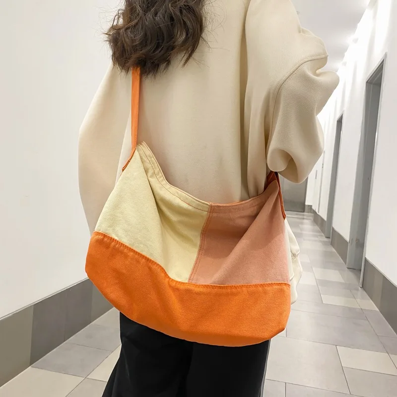 Women's Fashion Bags Women Teenager Trend Canvas Bag Large Capacity Hit Color Shoulder Bags Female Shopper Handbags Shopping
Women's Fashion Bags Women Teenager Trend Canvas Bag Large Capacity Hit Color Shoulder Bags Female Shopper Handbags Shopping