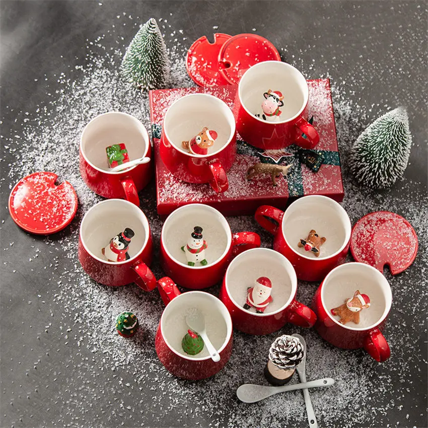 Home Decor Christmas Mugs Couple Ceramic Santa Claus Statue with Lid and Spoon Holiday Style Office Accessories Coffee Drink Set
Home Decor Christmas Mugs Couple Ceramic Santa Claus Statue with Lid and Spoon Holiday Style Office Accessories Coffee Drink Set
