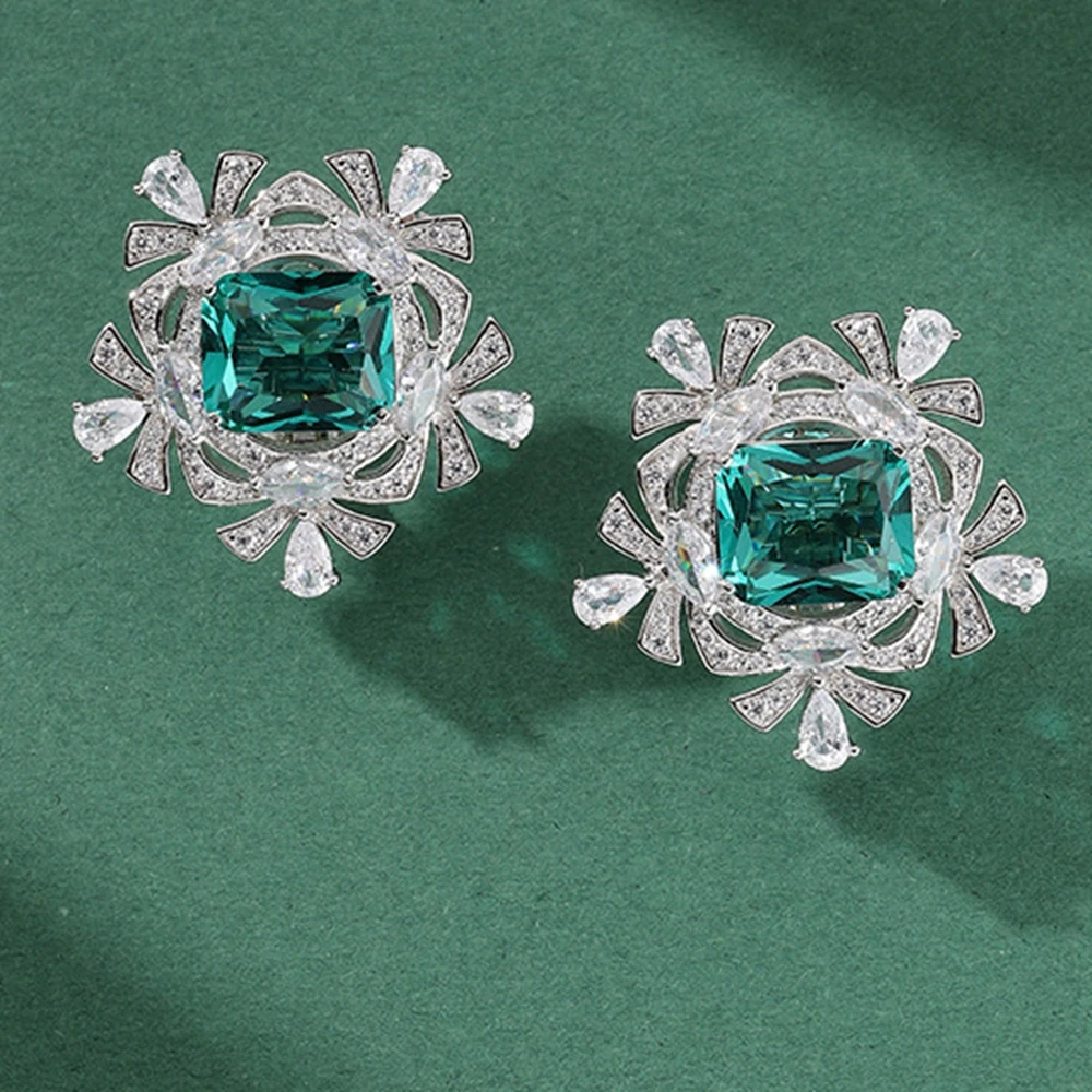 Vinatge Big square Lake green/blue color AAA+ cubic zircon Stone flower Earrings Party jewelry Wholesale
Vinatge Big square Lake green/blue color AAA+ cubic zircon Stone flower Earrings Party jewelry Wholesale