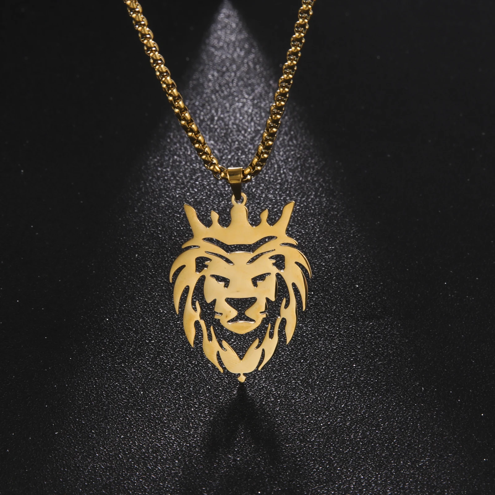 My Shape Lion with King Crown Necklaces for Men Boys Punk Animal Stainless Steel Pendant Necklace Men's Chain Fashion Jewelry
My Shape Lion with King Crown Necklaces for Men Boys Punk Animal Stainless Steel Pendant Necklace Men's Chain Fashion Jewelry